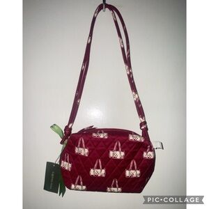 Vera Bradley Burgundy Crossbody Bag with Handbag Print